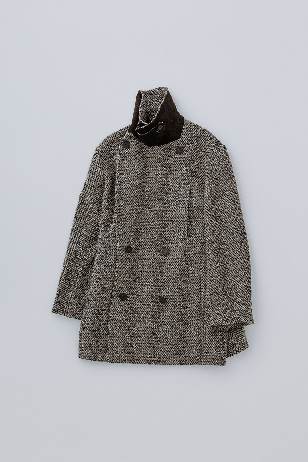 DOUBLE-BREASTED TWEED OVERCOAT