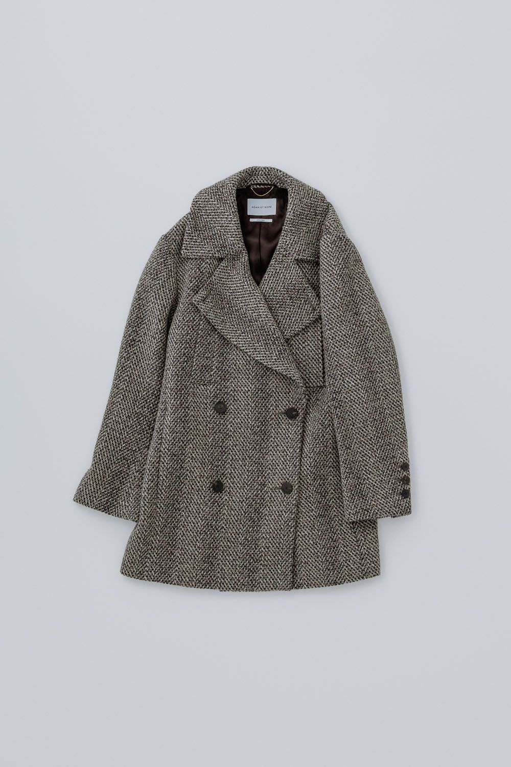 DOUBLE-BREASTED TWEED OVERCOAT